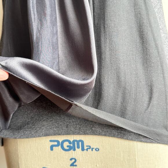 BRUNELLO CUCINELLI For Bergdorf Goodman Gray Cotton Silk Pleated Top - Picture 6 of 11